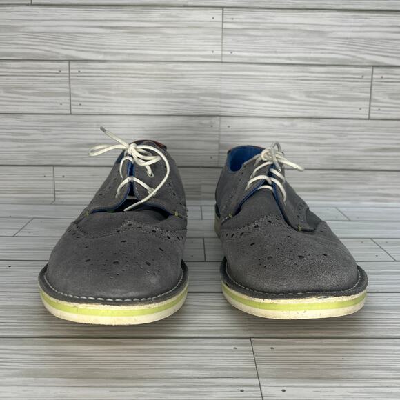 Ted Baker Men\'s Wingtip Gray Suede Leather Lace-up Oxford Dress Shoes Size 11.5
